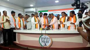 Samarjit Ghatge joining BJP Mumbai | Ravindra Chavan welcoming Samarjit Ghatge | Kolhapur BJP political news | Shahu Group Chairman Samarjit Ghatge BJP entry