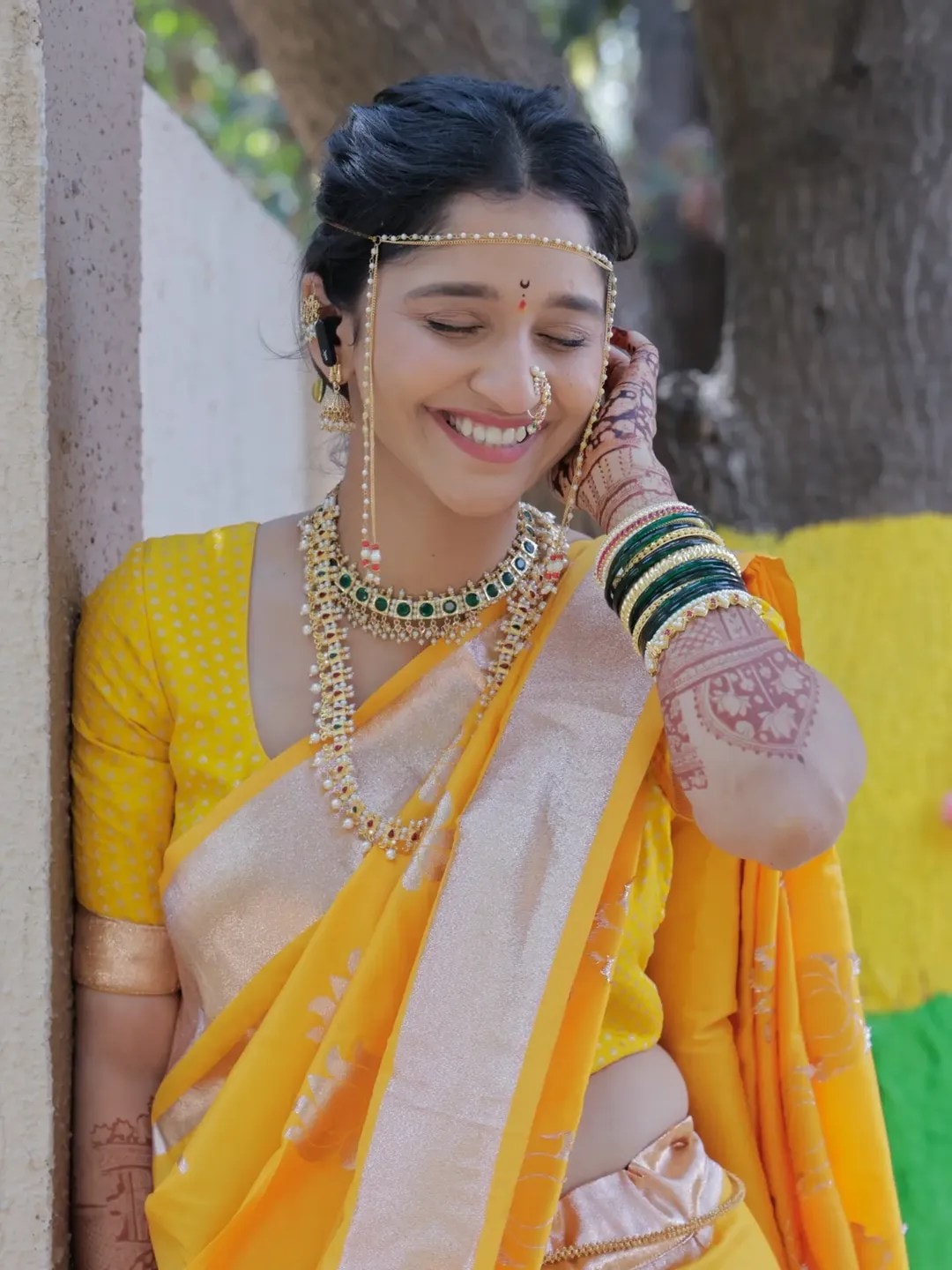 Shivani Sonar Yellow Saree Look