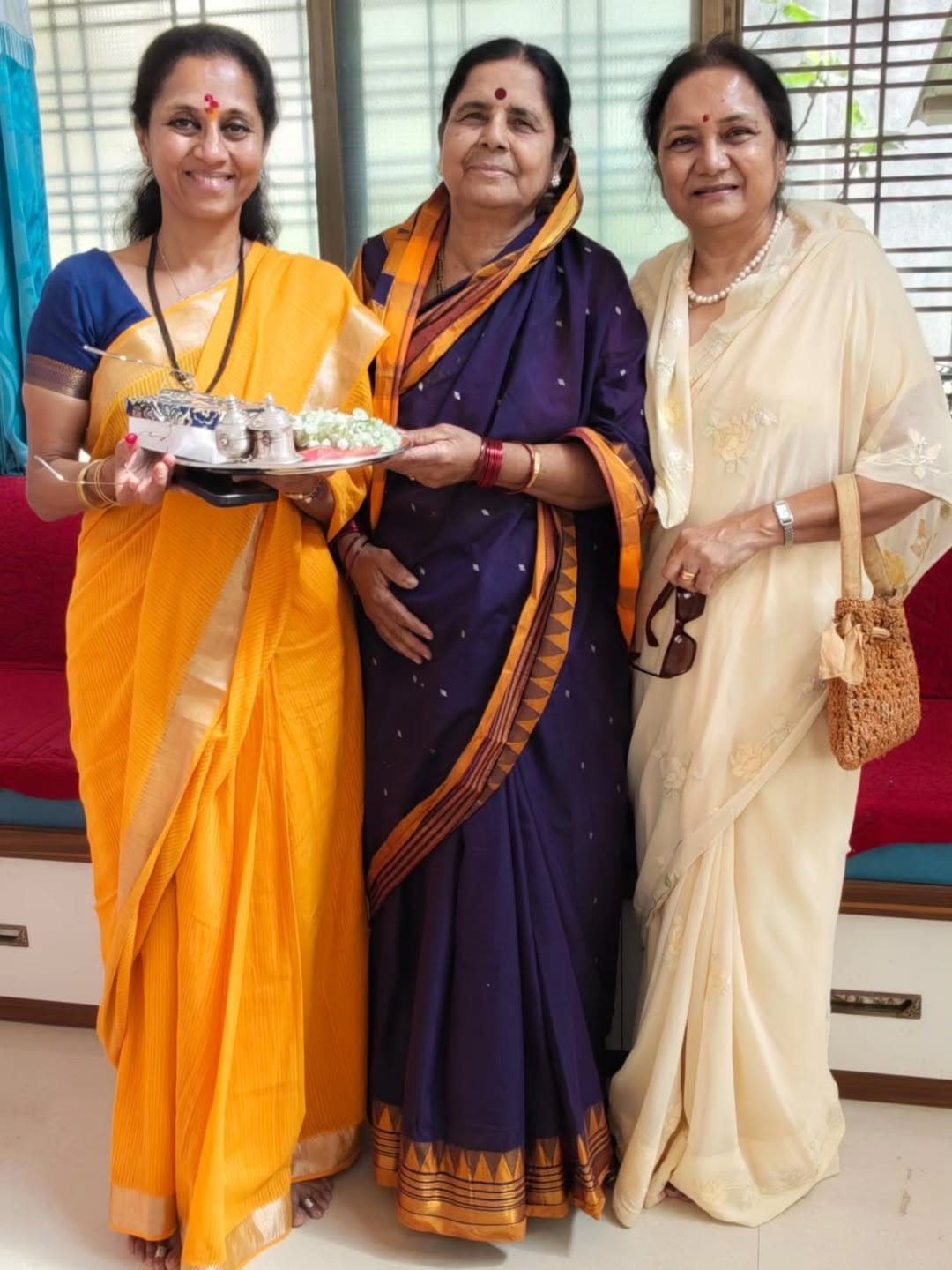 Supriya Sule Revati Sule Baramati Family Visit