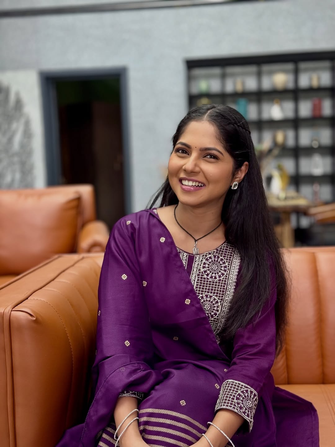 Vijaya Babar Purple Saree Look