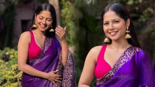 Vijaya Babar Purple Saree Look