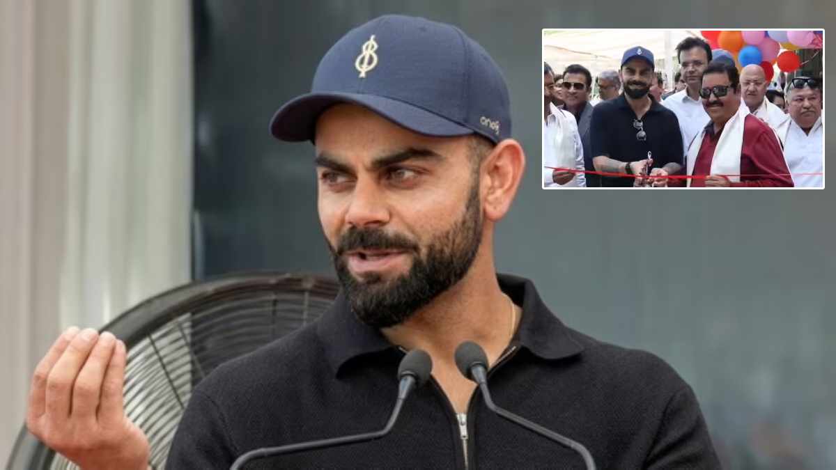 “अरे, मला बोलू द्या ना...”, विराट शाळेतील विद्यार्थ्यांसमोर बोलताना अवघडला; बालपणीच्या कोचसाठी पोहोचला उद्घाटनला; VIDEO पाहिलात?