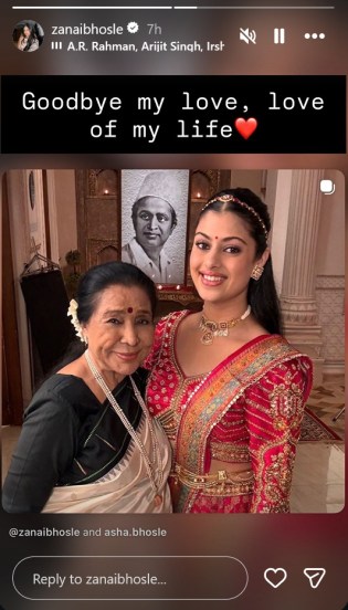 Zanai Bhosle First post after Grandmother Asha Bhosle Death1