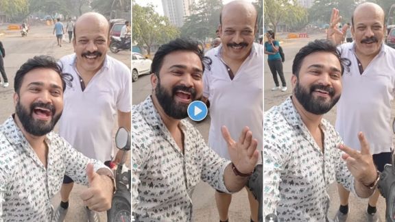 aai kuthe kay karte serial fame actors re union actor niranjan kulkarni meets kishor mahabole shares video on social media