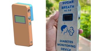 Researchers showing breath-based glucose monitoring device Nagpur University | Nagpur University Zoology Department non-invasive diabetes test device | नागपूर विद्यापीठातील संशोधकांचे श्वासातून मधुमेह तपासणीचे उपकरण | सुईविरहित ग्लुकोज तपासणी यंत्र नागपूर