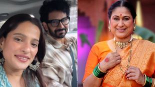 Priya Bapat and Umesh Kamat with Harshada Khanvilkar and Sunil Barve announcing their new play