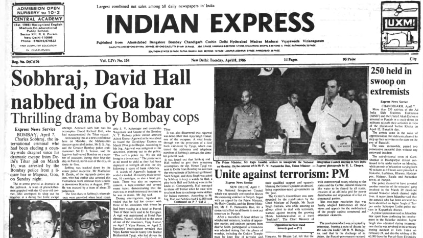 front page of The Indian Express published on April 08, 1986.

 

