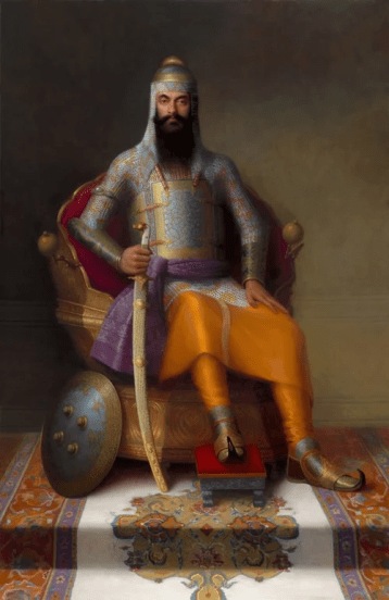 Painting of Ranjit Singh wearing the Koh-i-Noor armlet (2009)