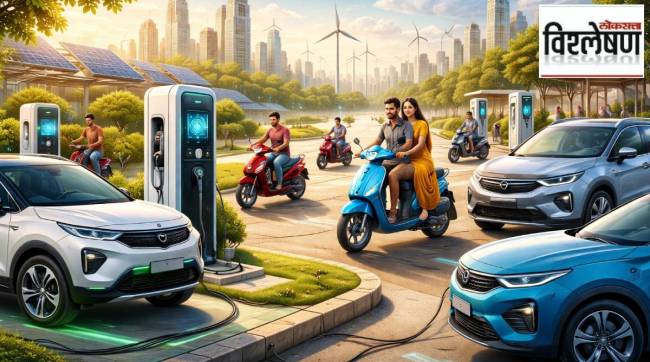 Electric vehicles at charging station India | Tata Nexon EV and Mahindra XUV400 | Indian EV market growth 2026 | Electric car sales statistics Maharashtra