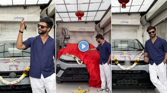 indrayani tv serial actor nishant pawar buys new tata nexon car shares photos on social media
