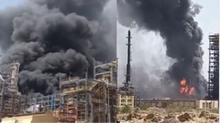 Massive fire at Rajasthan Pachpadra refinery before PM Modi visit | राजस्थानमधील पचपद्रा रिफायनरीला भीषण आग | HPCL Rajasthan refinery fire accident visuals | पंतप्रधान मोदींच्या हस्ते होणाऱ्या उद्घाटनापूर्वी रिफायनरीमध्ये आग