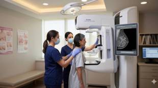 Mammogram test for women health screening | Breast arterial calcification heart disease link | Early detection of heart attack through mammography | Women cardiac health assessment India