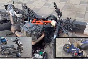 Mumbai Marine Drive accident spot | Marine Drive bike crash today news | मरीन ड्राईव्ह भीषण अपघात | मुंबई रस्ता अपघात तिघांचा मृत्यू
