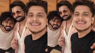 Raqesh Bapat celebrating with Navri Mile Hitlerla cast after Bigg Boss Marathi 6.