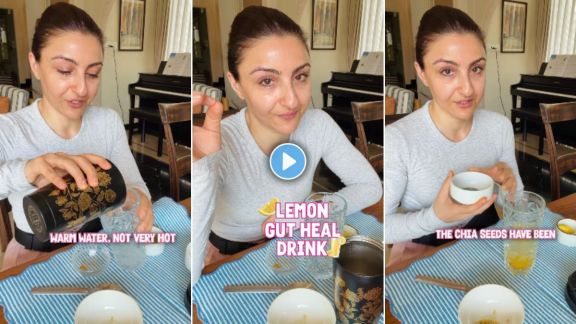 soha ali khan shares morning lemon gut heal drink recipe video