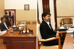 CM Vijay removes white towel from chair in Tamil Nadu | VIP culture in government offices history | मुख्यमंत्री विजय पांढरा टॉवेल व्हीआयपी संस्कृती | तामिळनाडू मुख्यमंत्री कार्यालय ऐतिहासिक निर्णय