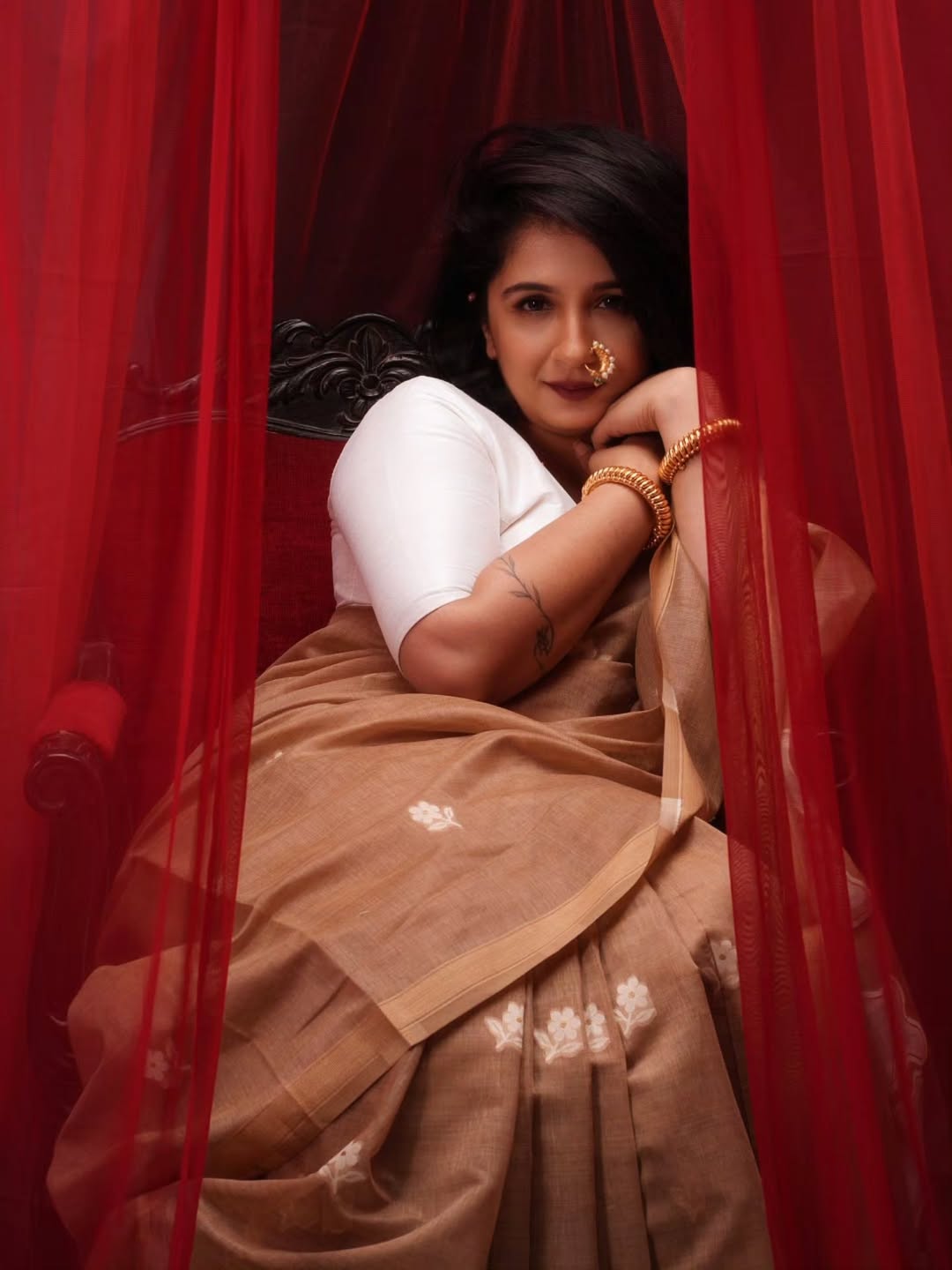 Snehlata Vasaikar latest saree look