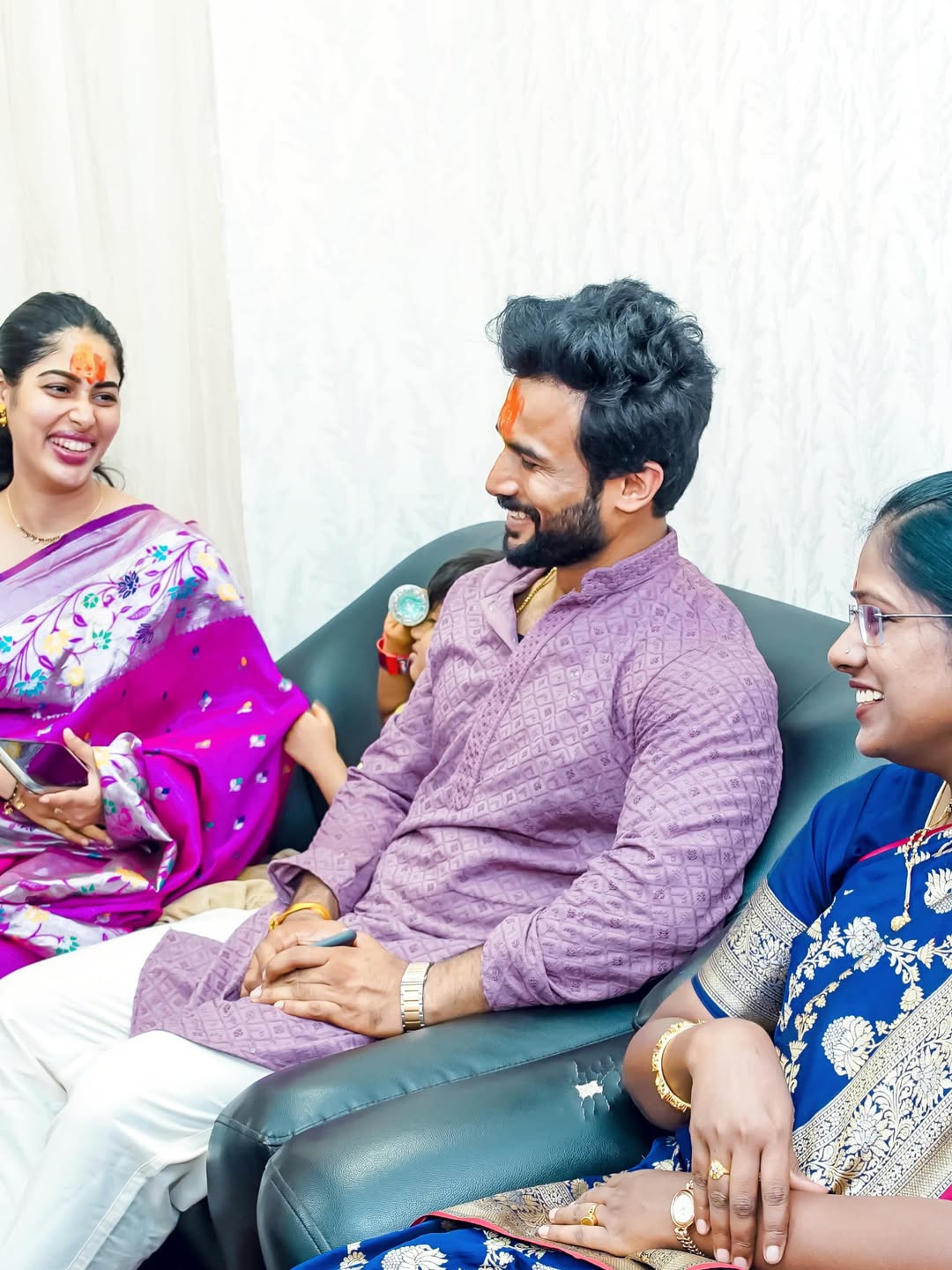 Vishal Nikam and Akshaya Hindalkar visit Tuljapur