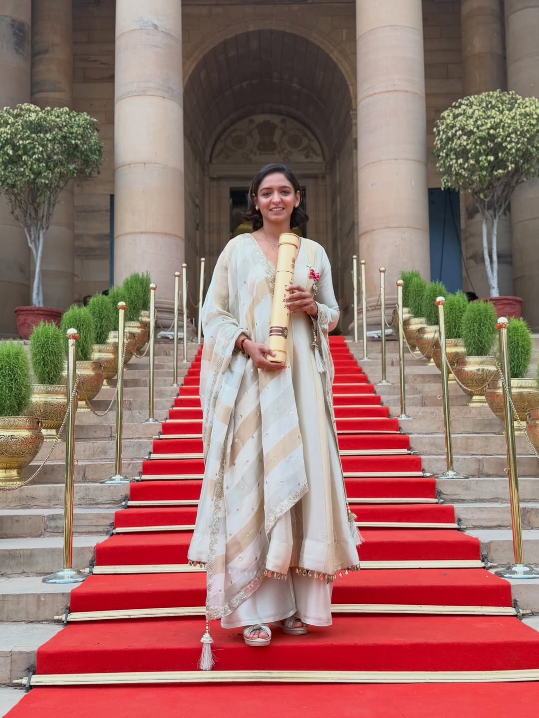 Harmanpreet Kaur Padma Shri award look
