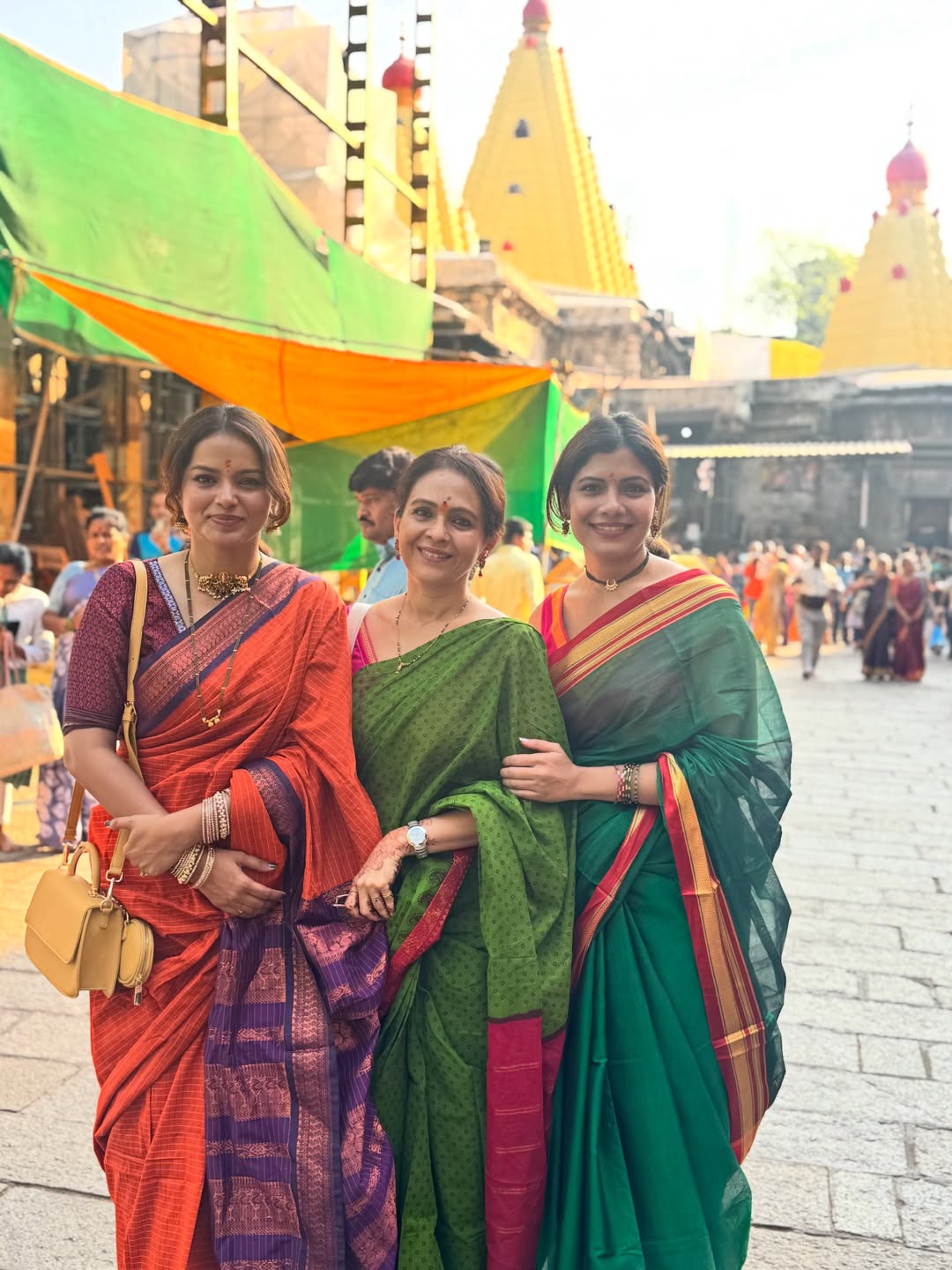 Aishwarya Narkar Titeekshaa Tawde Suruchi Adarkar Saree Look