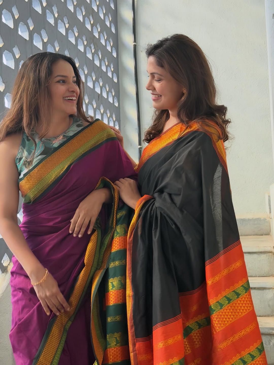 Aishwarya Narkar Titeekshaa Tawde Suruchi Adarkar Saree Look