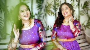 Bela Shende Purple Paithani Dress Look