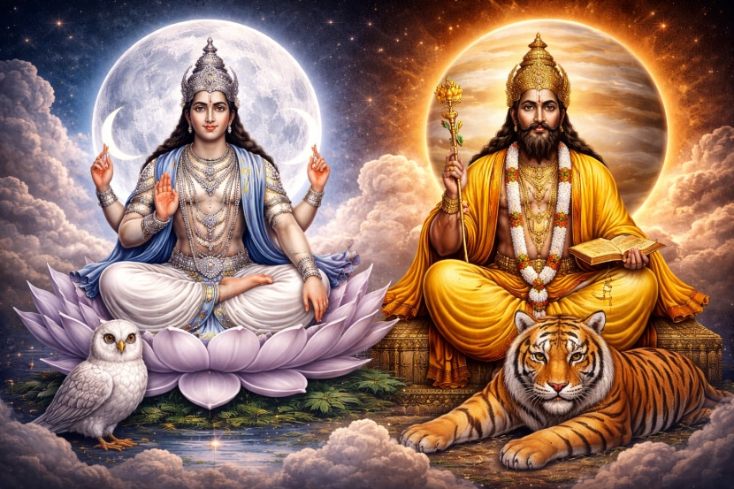 Chandra and Guru Make Gajkesri Rajyog in 2026