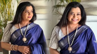 Chetana Bhat Blue Saree Photoshoot
