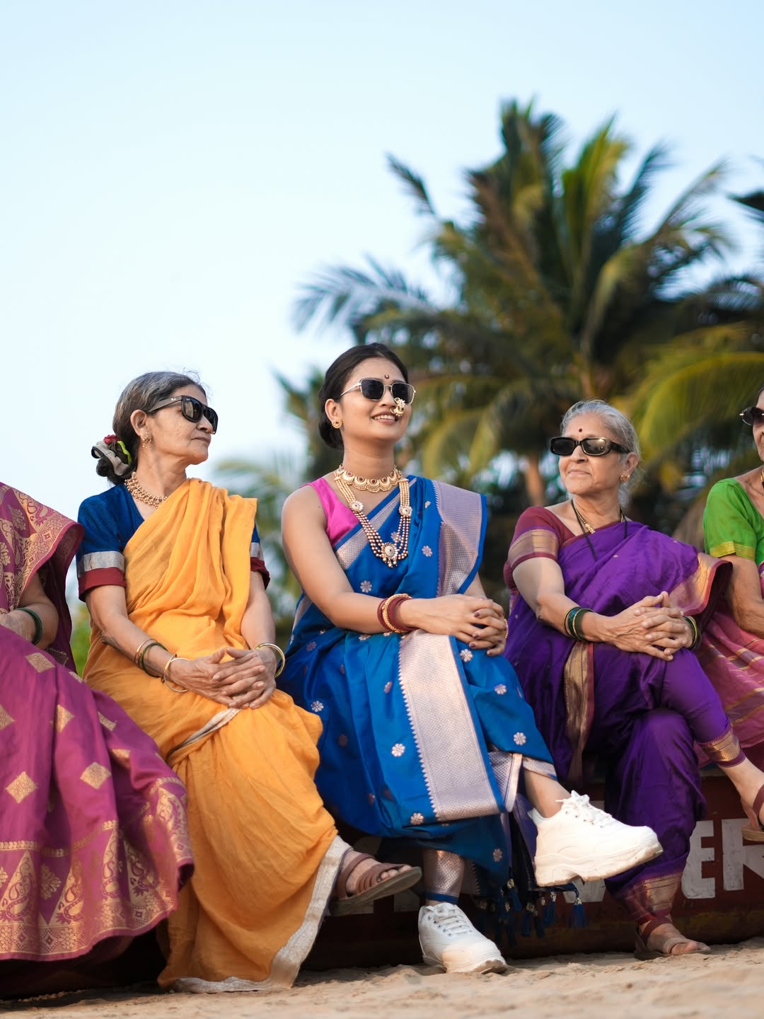 Gautami Patil Blue Nauvari Saree Beach Photoshoot
