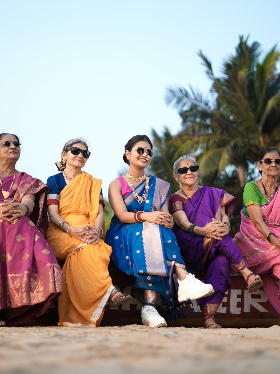 Gautami Patil Blue Nauvari Saree Beach Photoshoot