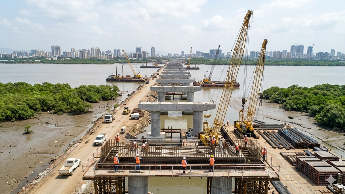 Palm Beach Road Extension Bridge Update | नवी मुंबई: पामबीच पुलाच्या ...