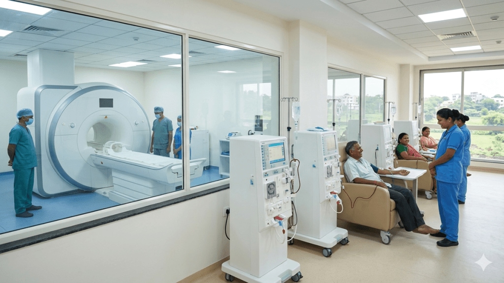 Free MRI service in Maharashtra government hospitals | Dialysis centers in Kolhapur Thane Sindhudurg | Maharashtra Health Minister Prakash Abitkar | PM National Dialysis Program Maharashtra Free MRI service in Maharashtra government hospitals | Dialysis centers in Kolhapur Thane Sindhudurg | Maharashtra Health Minister Prakash Abitkar | PM National Dialysis Program Maharashtra