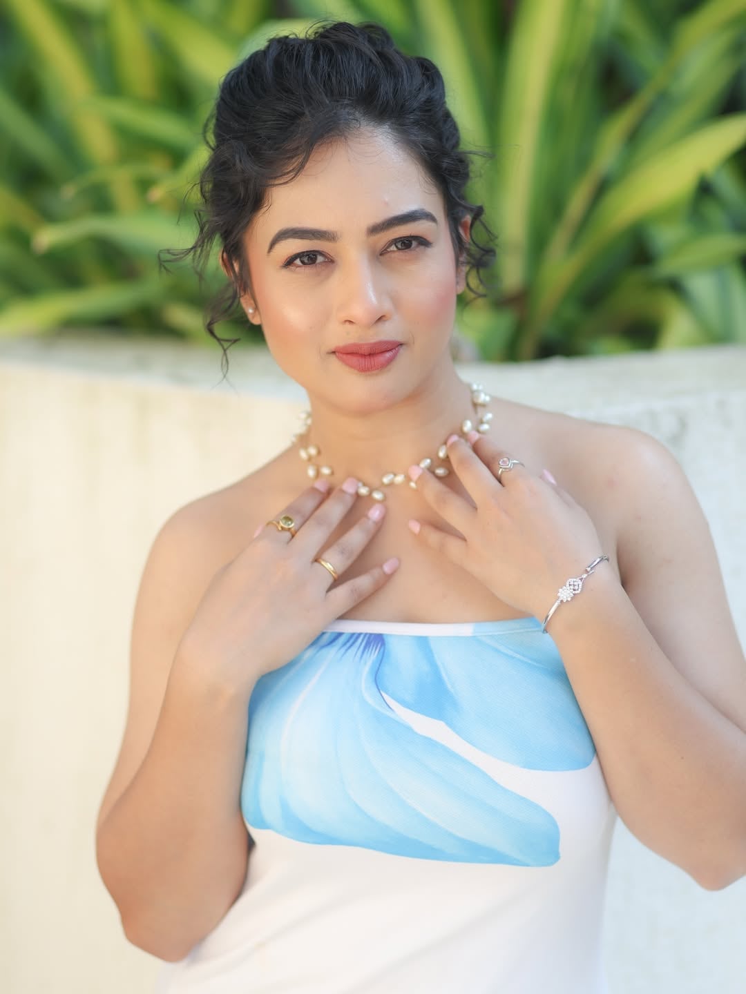 Girija Prabhu Off Shoulder Dress Look