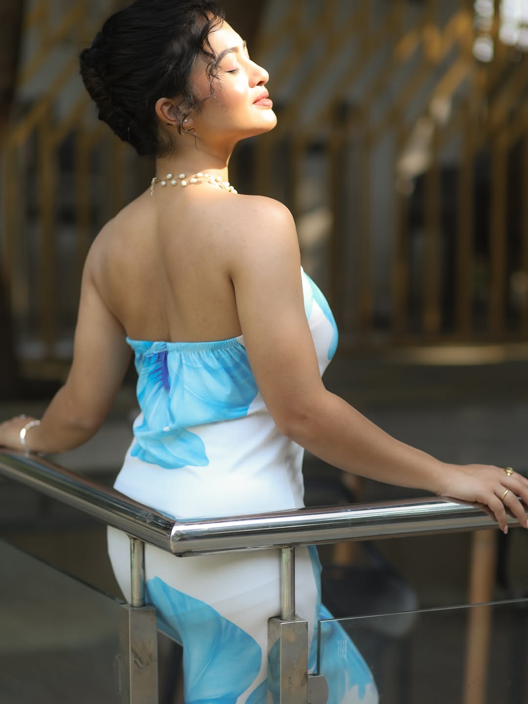 Girija Prabhu Off Shoulder Dress Look