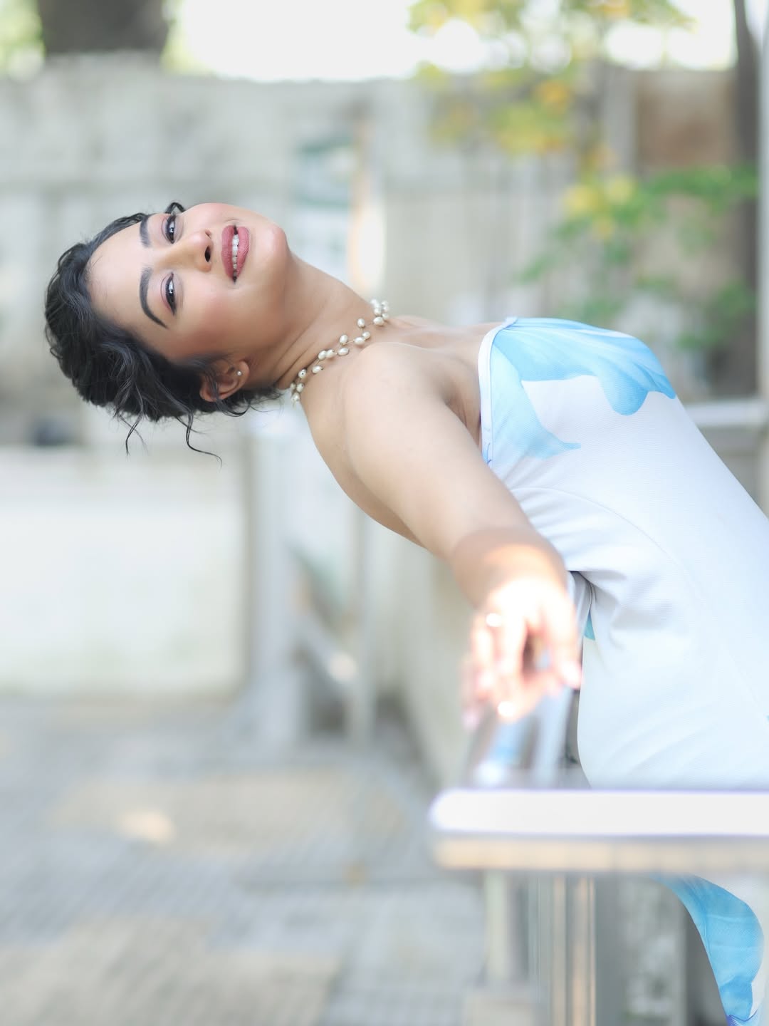 Girija Prabhu Off Shoulder Dress Look