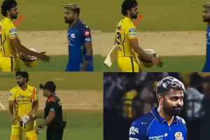 Hardik Pandya Refuse to shake hands with ruturaj gaikwad after MI vs CSK Match Video viral IPL 2026