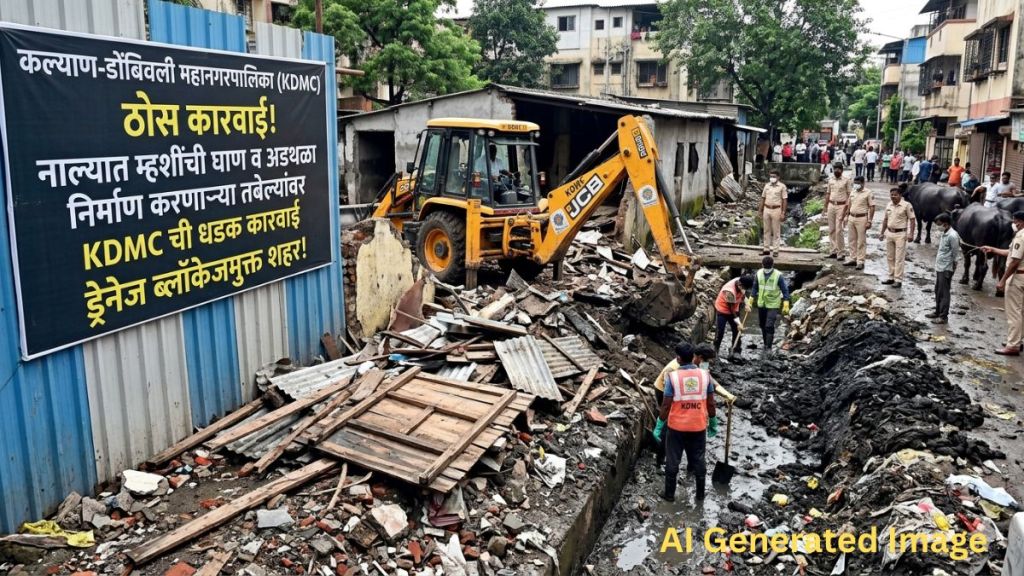 KDMC action against stable owners Kalyan | Buffalo dung in drainage drainage blockage Kalyan | Govindwadi stable owners police case | Kalyan Dombivli cleanliness drive 2026 KDMC action against stable owners Kalyan | Buffalo dung in drainage drainage blockage Kalyan | Govindwadi stable owners police case | Kalyan Dombivli cleanliness drive 2026