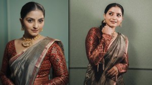 Photos: ‘सहकुटुंब सहपरिवार’ फेम कोमल कुंभारचं राखाडी साडीतील फोटोशूट चर्चेत