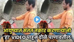 One handed man working hard carrying heavy buckets inspiring viral life lesson video