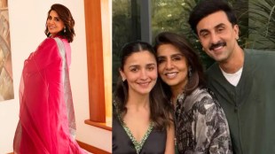 Neetu Kapoor with Ranbir Kapoor Alia Bhatt and Raha Kapoor