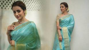 Trisha Krishnan traditional look at Joseph Vijay swearing-in ceremony