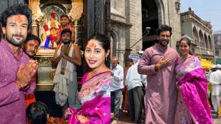 Vishal Nikam and Akshaya Hindalkar visit Tuljapur