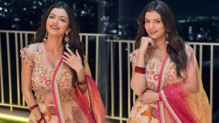 Anushri Mane in floral lehenga posing for photoshoot
