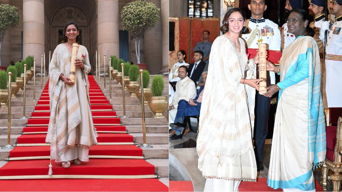 Harmanpreet Kaur Padma Shri award look