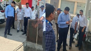 Solapur Collector S Karthikeyan patrol pump inspection | Pandharpur petrol diesel supply updates | Fuel black marketing inspection Solapur | Santosh Sarde district supply officer meeting