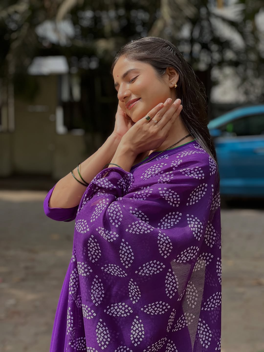 Pooja Birari Purple Dress Look