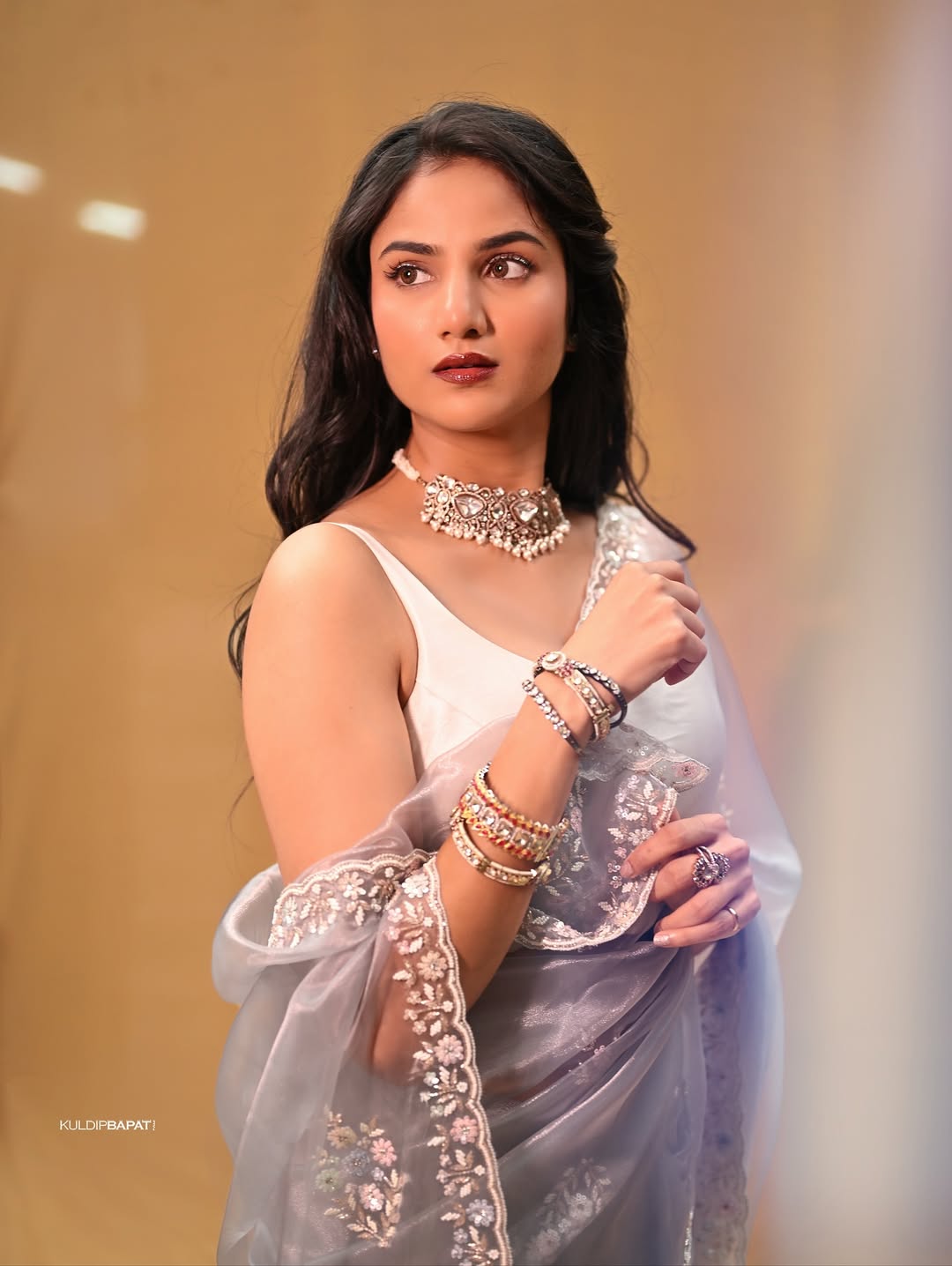 Pooja Birari Purple Dress Look