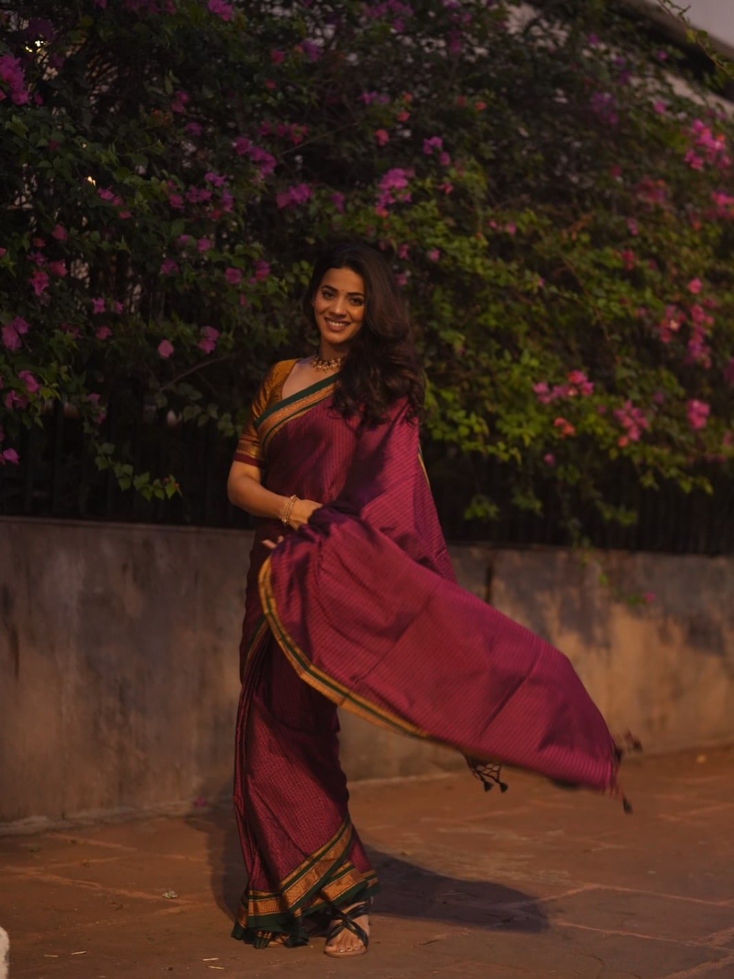 Pratiksha Mungekar Cotton Saree Look