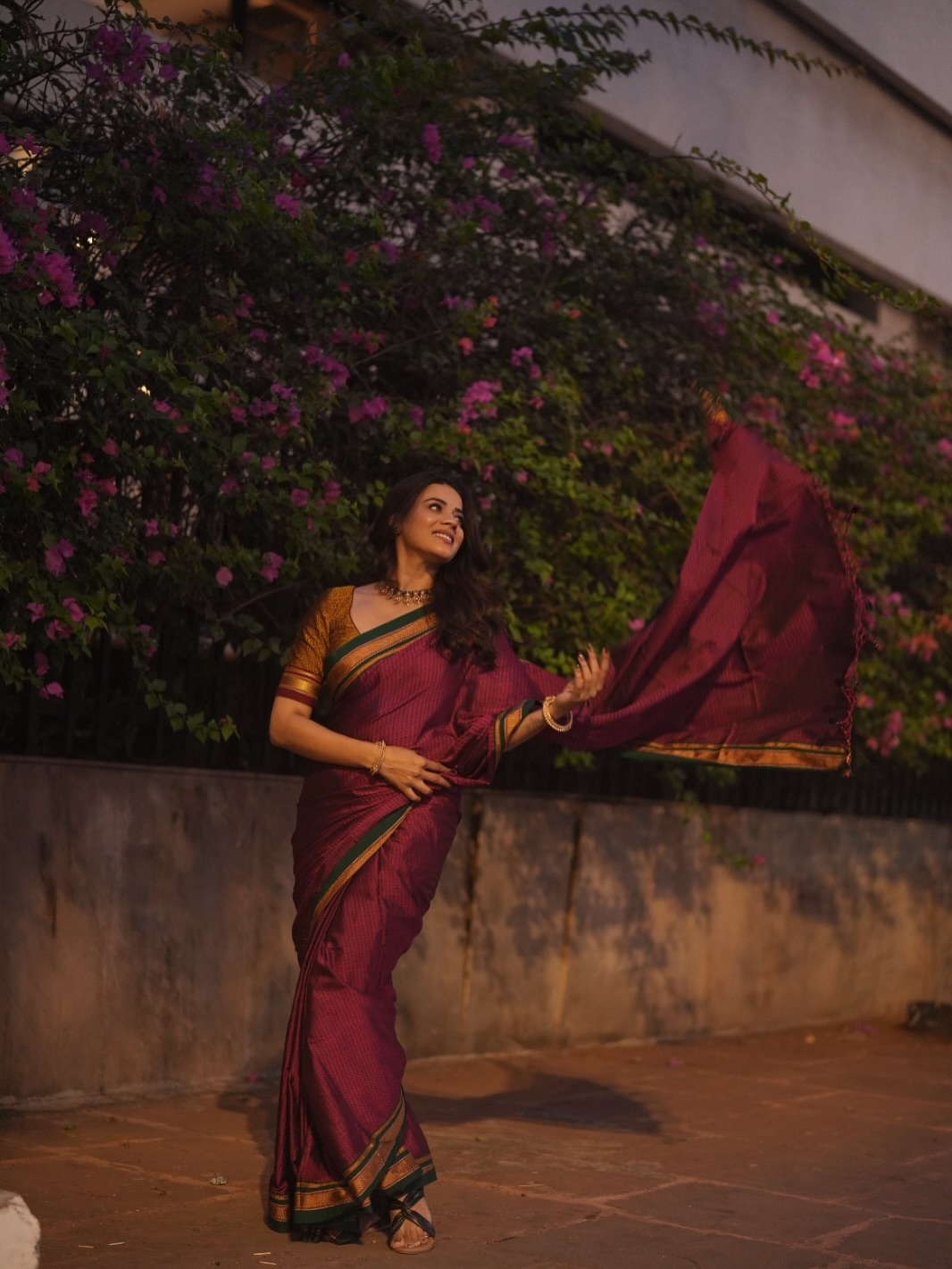 Pratiksha Mungekar Cotton Saree Look