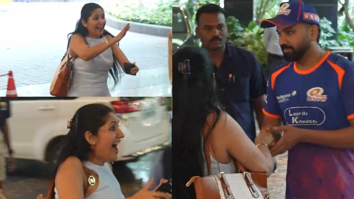 रोहितला पाहताच चाहतीला बसला धक्का, किंचाळत सेल्फी काढायला आली अन् फोन झाला बंद; हिटमॅनने पाहा काय केलं? VIDEO